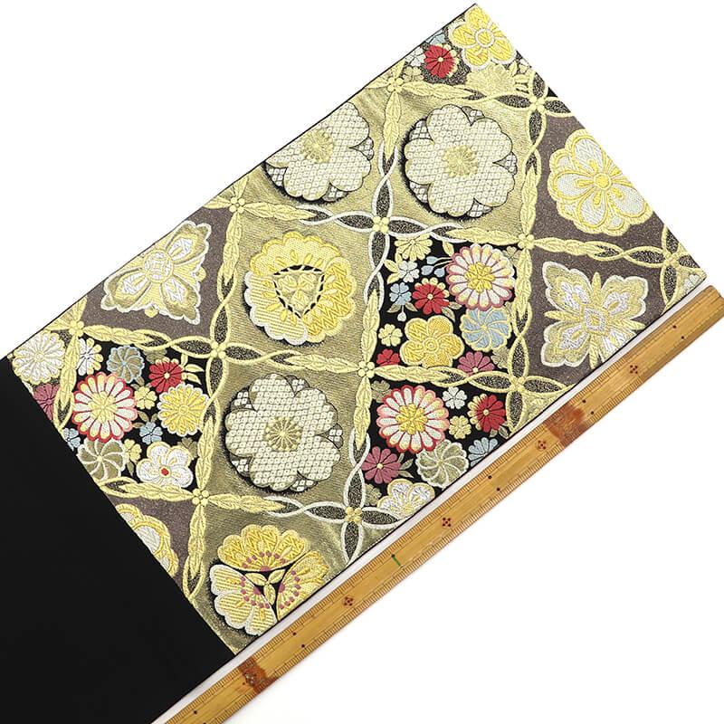 20%OFF セール中古 正絹 袋帯 振袖用 成人式 着付け練習 六通柄 金 長