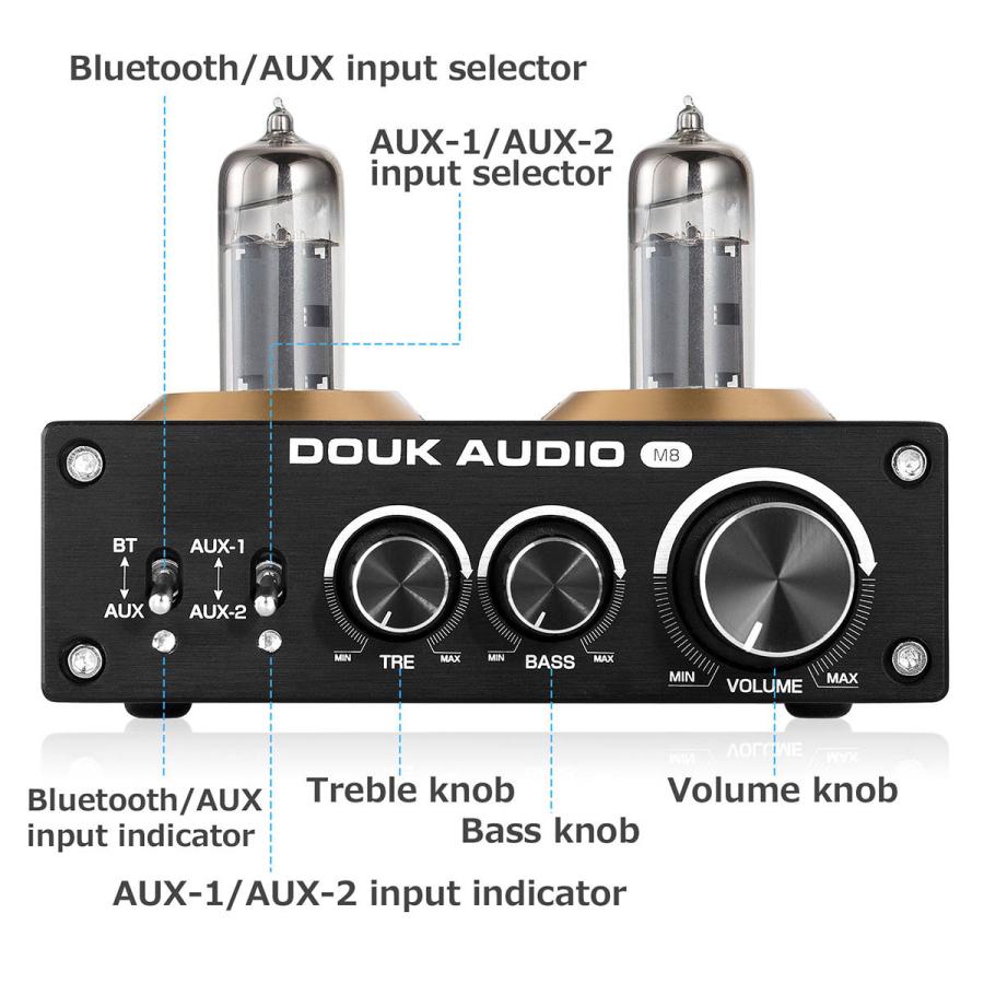 DOUK AUDIO M8 6K4 QCC3003 HiFi Bluetooth 5.0 真空管 パワーアンプ