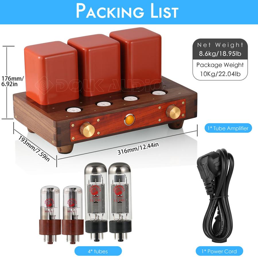 Nobsound 6SN7+EL34 真空管アンプ HiFi クラスA テーブルトップ