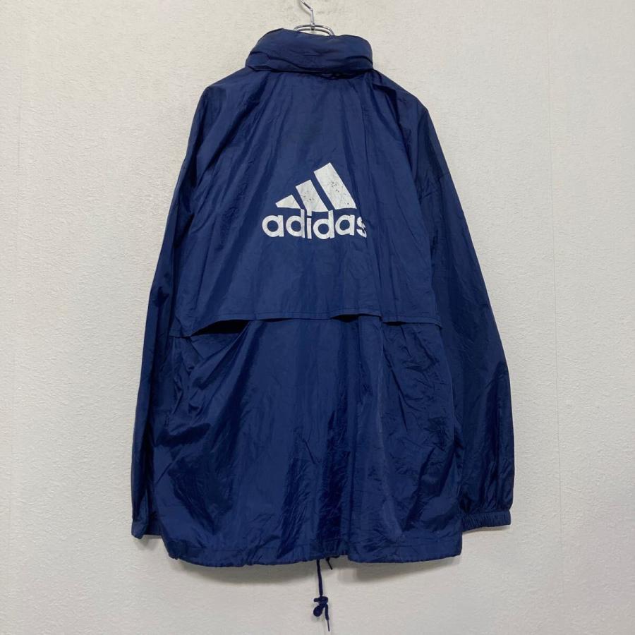 adidas ジップアップ ナイロン ジャケット アディダス L ネイビー