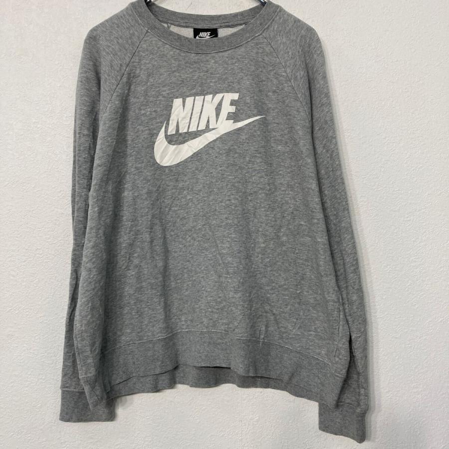 NIKE ロゴ スウェット トレーナー ナイキ レディース L グレー プル