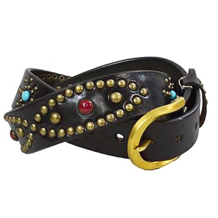 スタッズベルト BLACK CHOKO 革 本革 牛革 栃木レザー 厚口