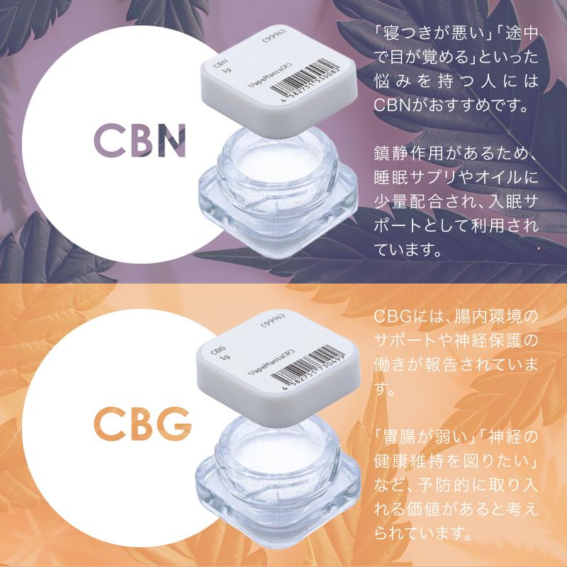 CBD CBN CBG パウダー 3種から選べる 1g 粉末 濃度99% アイソレート