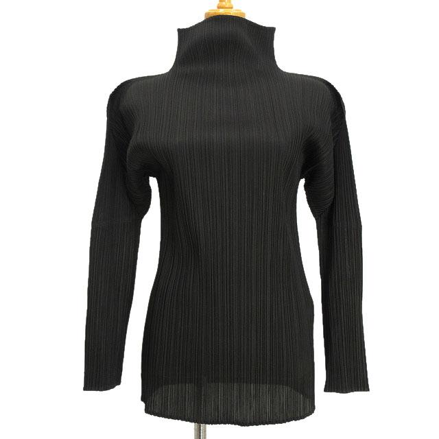 プリーツプリーズ PLEATS PLEASE カットソー ハイネック 3 ブラック 黒