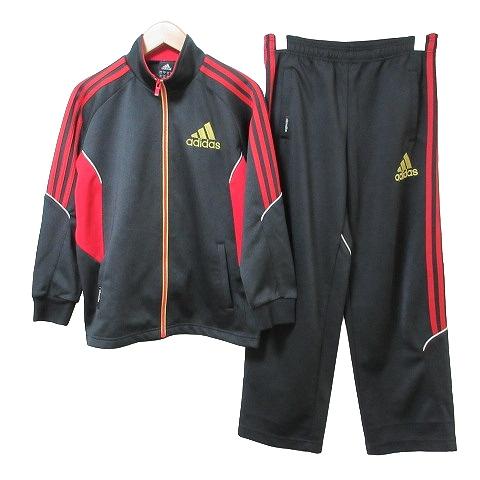 adidas ジャージ 黒/赤 長袖パンツ付きS size adidas ジャージ 黒/赤