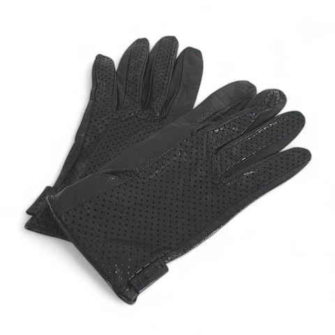 LOEWE（ロエベ） 手袋 5本指 グローブ レザー パンチング L 黒系