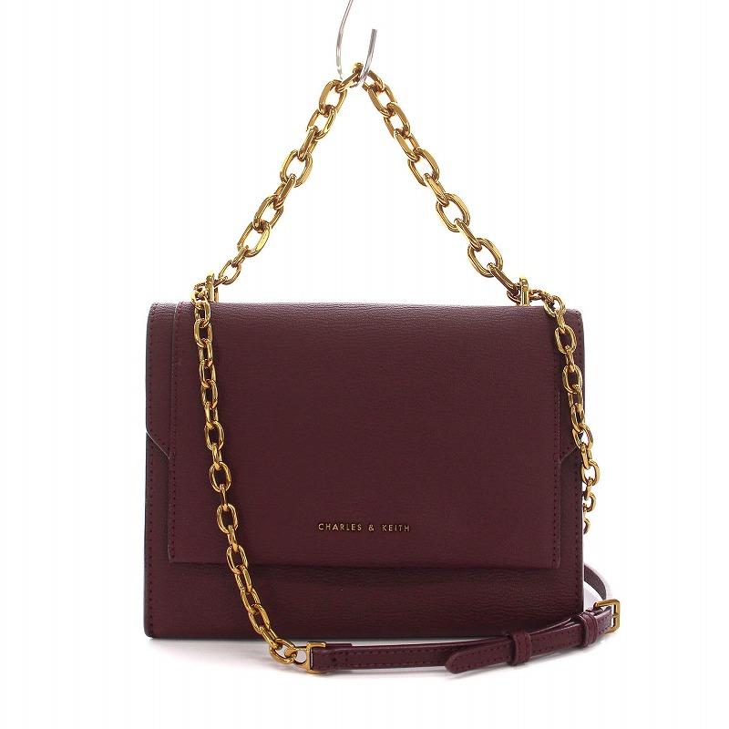 チャールズ&キース CHARLES&KEITH フロントフラップ チェーンハンドル