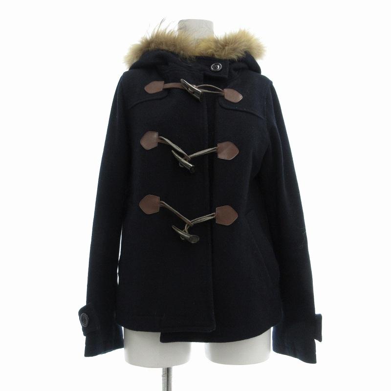 バナーバレット Banner Barrett ダッフルコート ひざ丈 ファー 38 M 紺