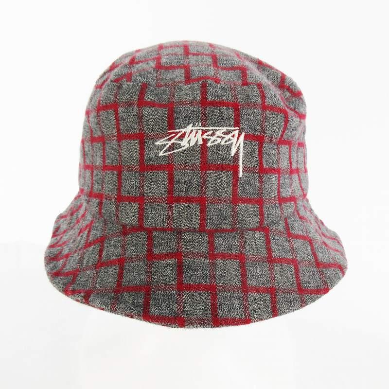 STUSSY（ステューシー） バケット ハット 幾何学模様 チェック ロゴ