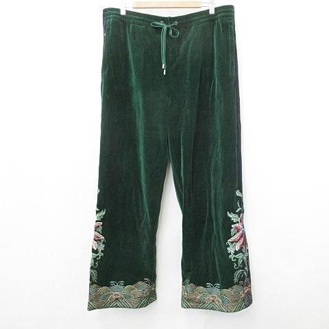 GUCCI（グッチ） パンツ ジャージ ベロア 刺繍 花柄 サイドライン