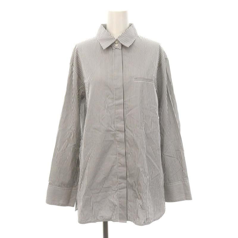 エブール ebure ローガンコットンストライプシャツブラウス 長袖
