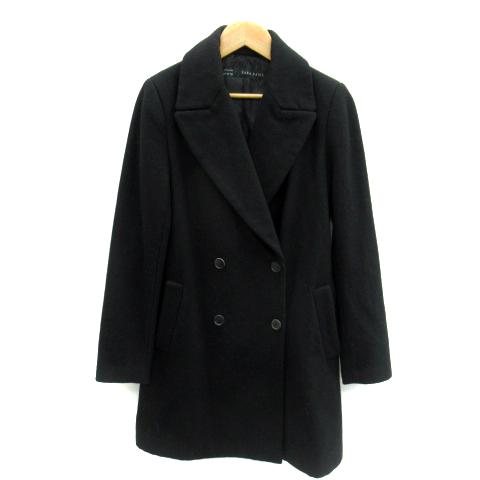 ザラ ベーシック ZARA BASIC Pコート ピーコート ロング丈 無地 ウール