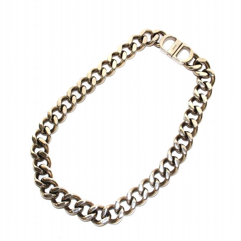 ディオール Dior CDアイコン ネックレス ペンダント チェーン シルバー