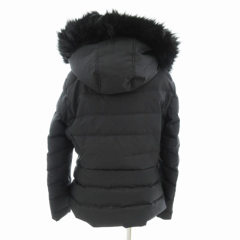 ZARA（ザラ） ダウンジャケット ブルゾン フード フェイクファー L 黒