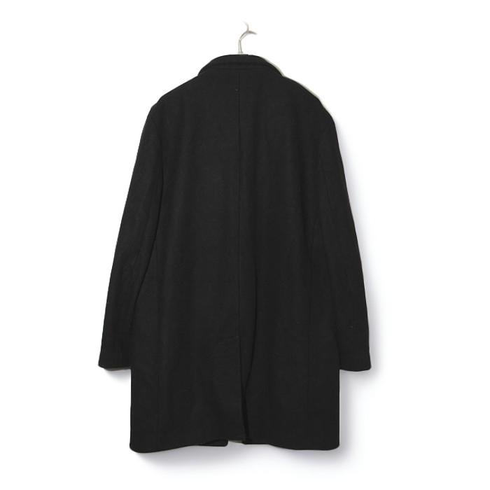 ZARA（ザラ） スタンドカラー ウール チェスター コート XL BLACK