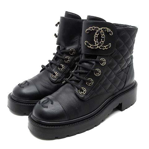 CHANEL（シャネル） マトラッセ チェーン ココマーク ショートブーツ