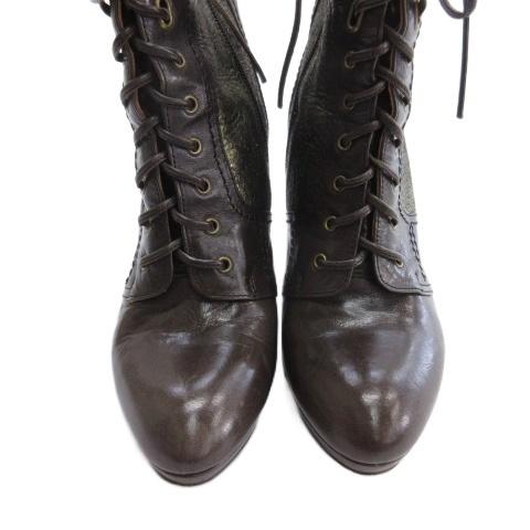 ランバンオンブルー LANVIN en Bleu レースアップ ブーツ ショート