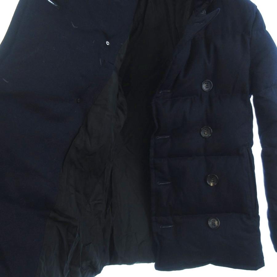 エーケーエム AKM Pコート ダウンジャケット ウール B001 紺 ネイビー