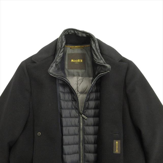 美品 ムーレー MOORER HARRIS-LE ダウン レイヤード チェスター コート