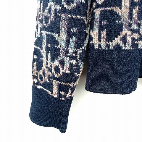 ディオール Dior ウール オブリーク総柄 ニット セーター L マルチ