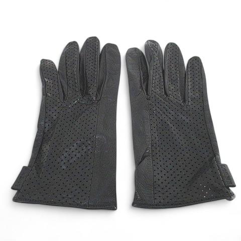 LOEWE（ロエベ） 手袋 5本指 グローブ レザー パンチング L 黒系