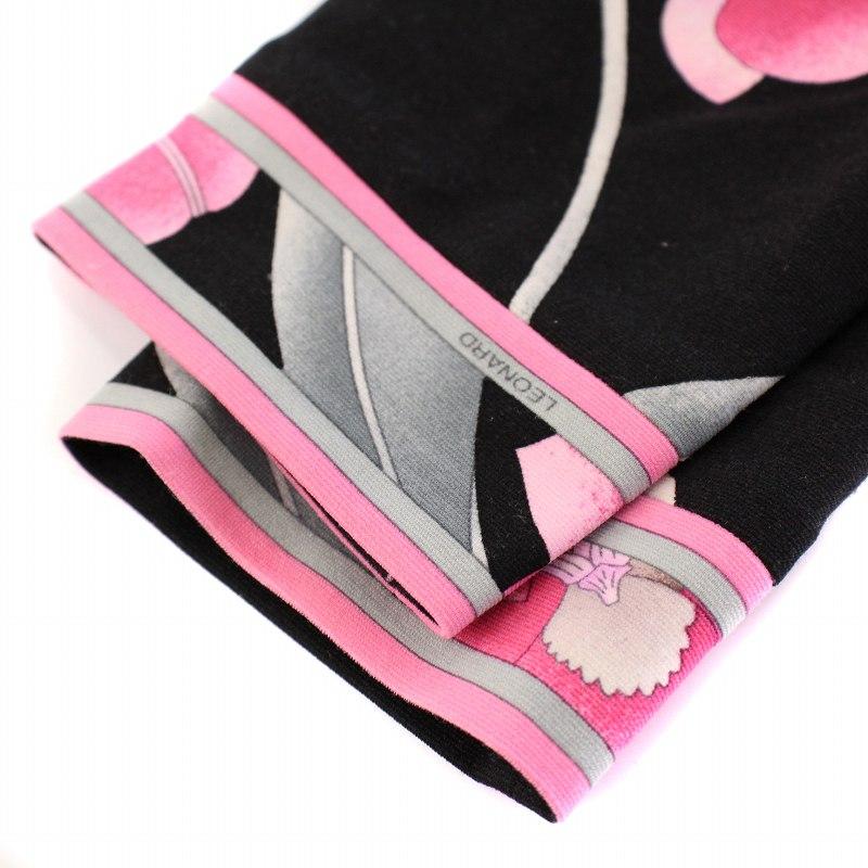 LEONARD（レオナール） ワンピース ひざ丈 長袖 スタンドカラー