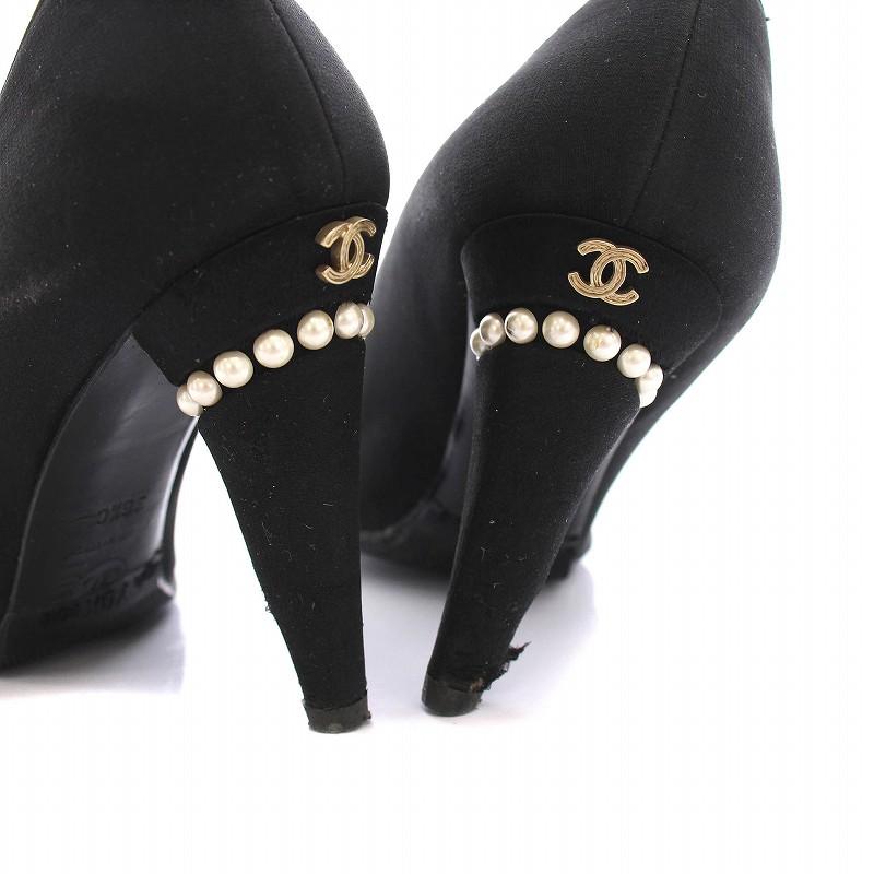 CHANEL（シャネル） パンプス ヒール ココマーク パール 36.5 黒