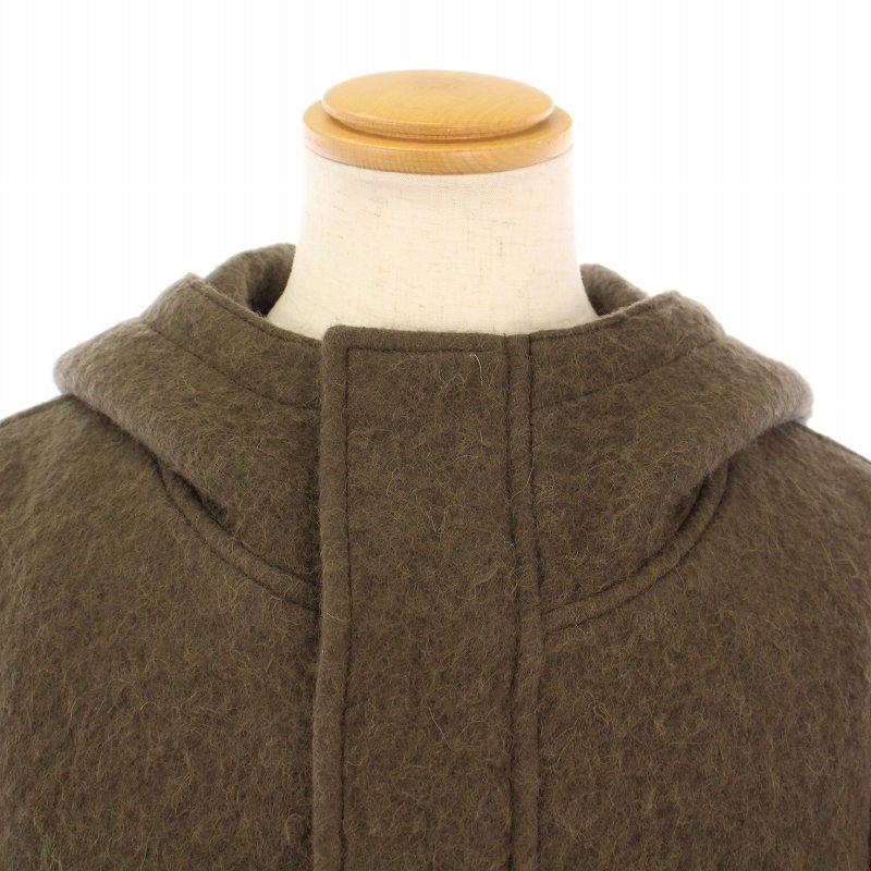 未使用品 オーラリー ブラッシュドアルパカウールメルトンフーデッド