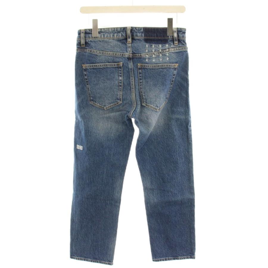スビ Ksubi デニムパンツ ジーンズ USED加工 刺繍 28 水色 ライト