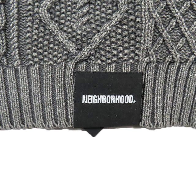 極美品 ネイバーフッド NEIGHBORHOOD WASHED CREWNECK CABLE SWEATER