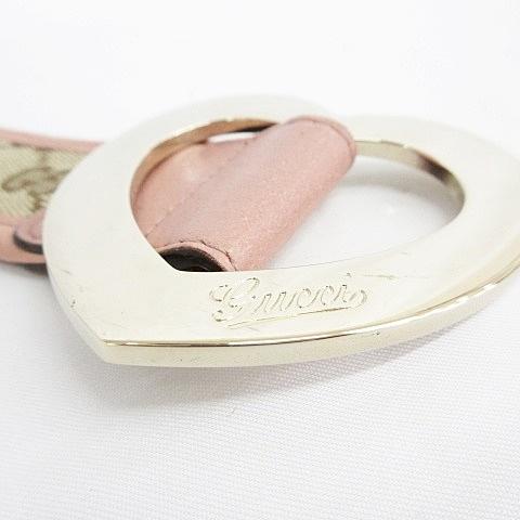 GUCCI（グッチ） ベルト ハートバックル GGキャンバス レザー ブラウン