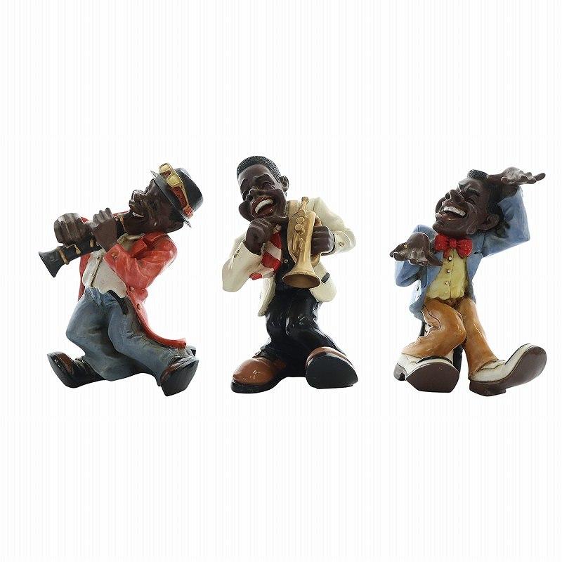 ジャズバンド フィギュア 人形 黒人 音楽隊 楽器 8体 マルチカラー