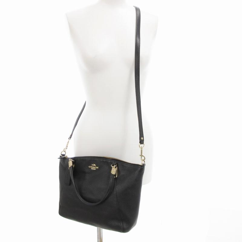 COACH（コーチ） ハンドバッグ ショルダー 2WAY レザー ロゴ 黒
