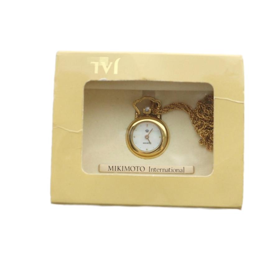 ミキモト MIKIMOTO JAL限定 ペンダントウォッチ ネックレス ロゴ