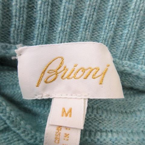 ブリオーニ BRIONI カシミヤ ニット セーター ハイネック 長袖 M 青