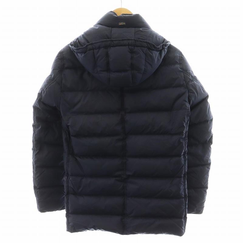 ヘルノ HERNO ダウンジャケット フード ナイロン アウター 44 紺