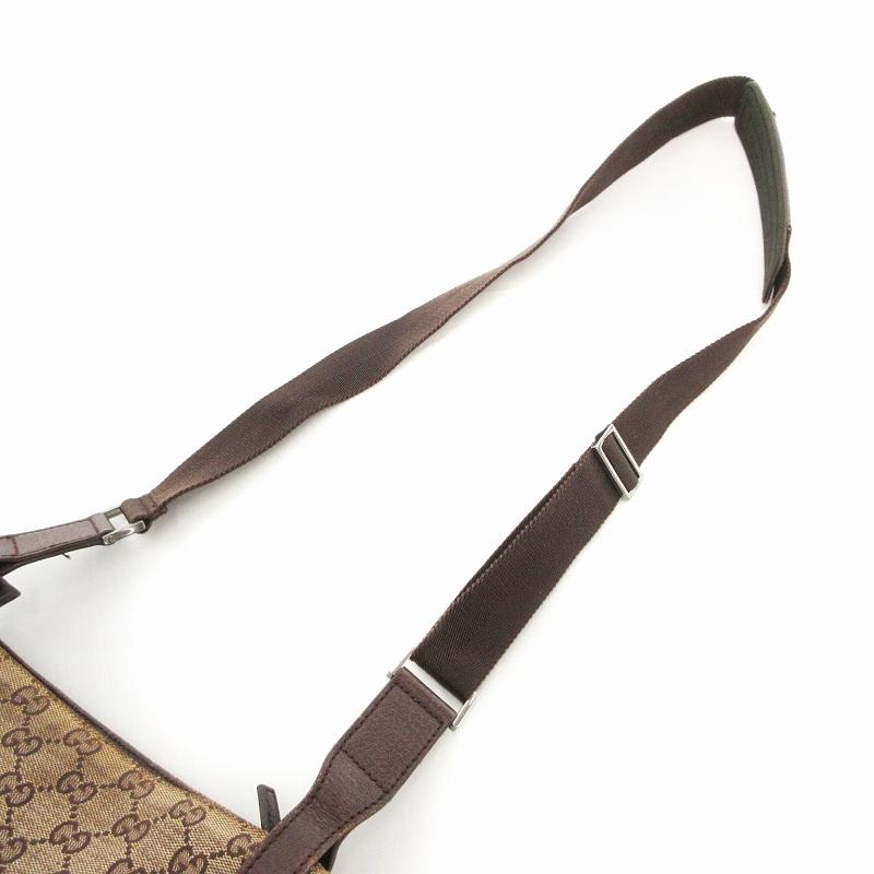 GUCCI（グッチ） ショルダーバッグ 斜めがけ GGキャンバス 茶 ブラウン