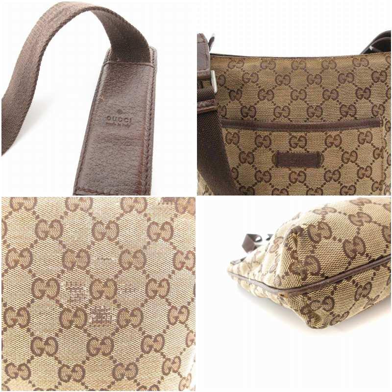 GUCCI（グッチ） ショルダーバッグ 斜めがけ GGキャンバス 茶 ブラウン