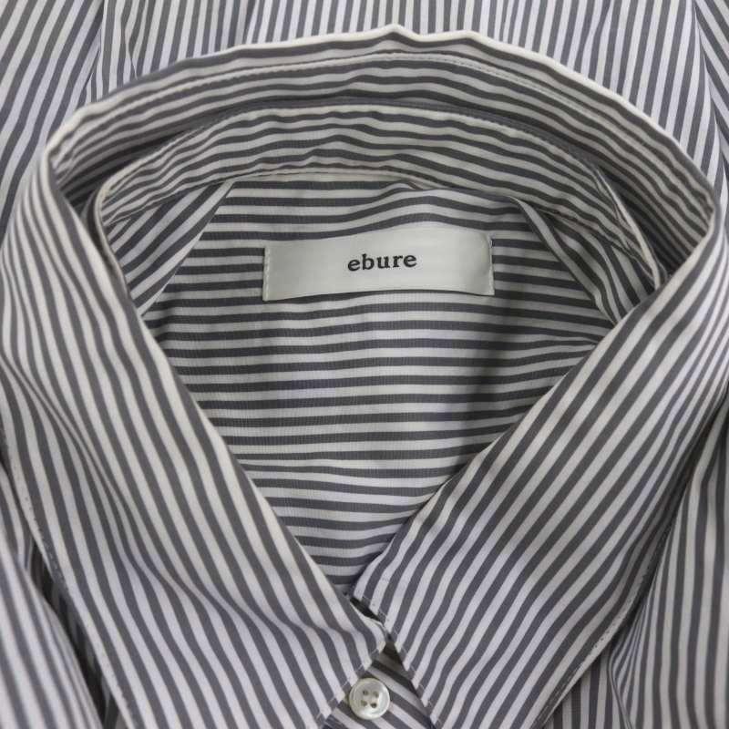 エブール ebure ローガンコットンストライプシャツブラウス 長袖