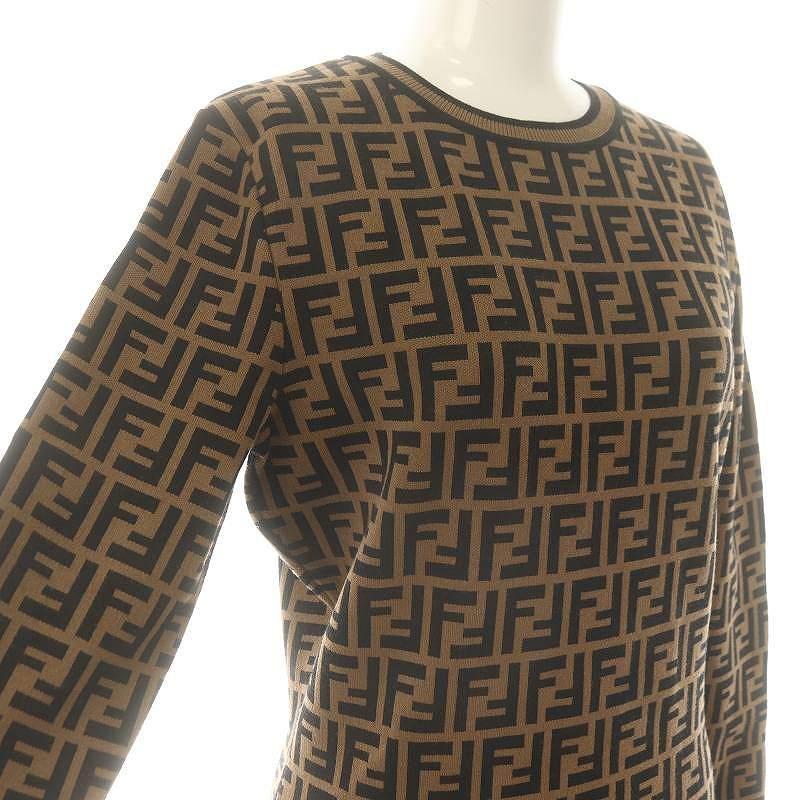 FENDI（フェンディ） FENDI Fロゴ ズッカ柄 ニット ハーフスリーブ