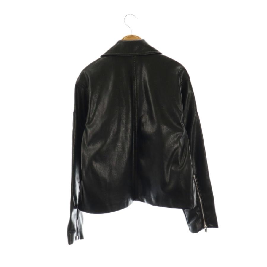 ZARA（ザラ） フェイクレザー ジャケット ジップアップ S ブラック /DF