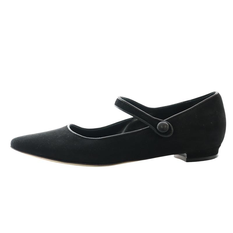 マノロブラニク KULOGLU スエード メリージェーン フラットシューズ