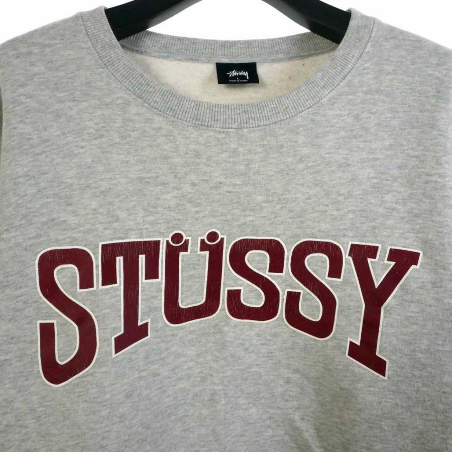 STUSSY（ステューシー） プリント ロゴスウェット トレーナー L グレー