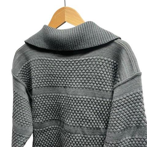 S.N.S. Herning ドライバーズニット 立体編み グレー XSサイズ