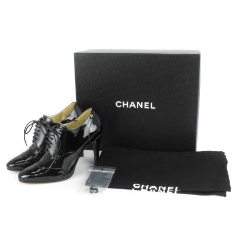 CHANEL（シャネル） ブーティー レースアップ ココマーク パテント