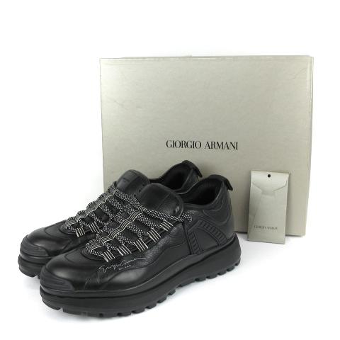 ジョルジオアルマーニ GIORGIO ARMANI スニーカー レザー 筆記体ロゴ