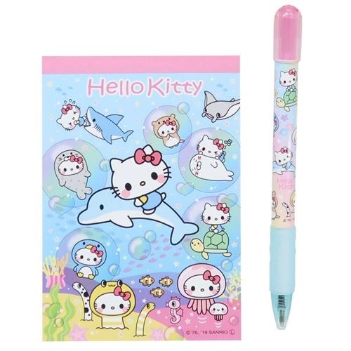 文房具セット メモ帳 ＆ ボールペン ハローキティ 海のともだち
