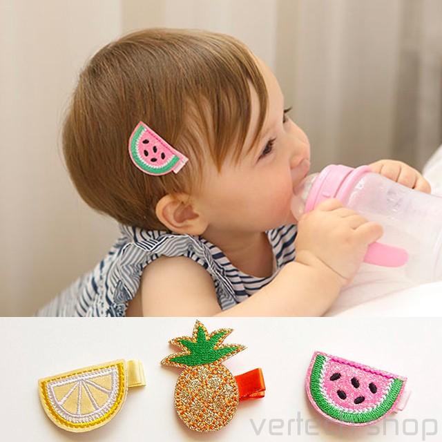 3個セット】ベビーフルーツヘアークリップ ヘアピン バレッタ 髪飾り