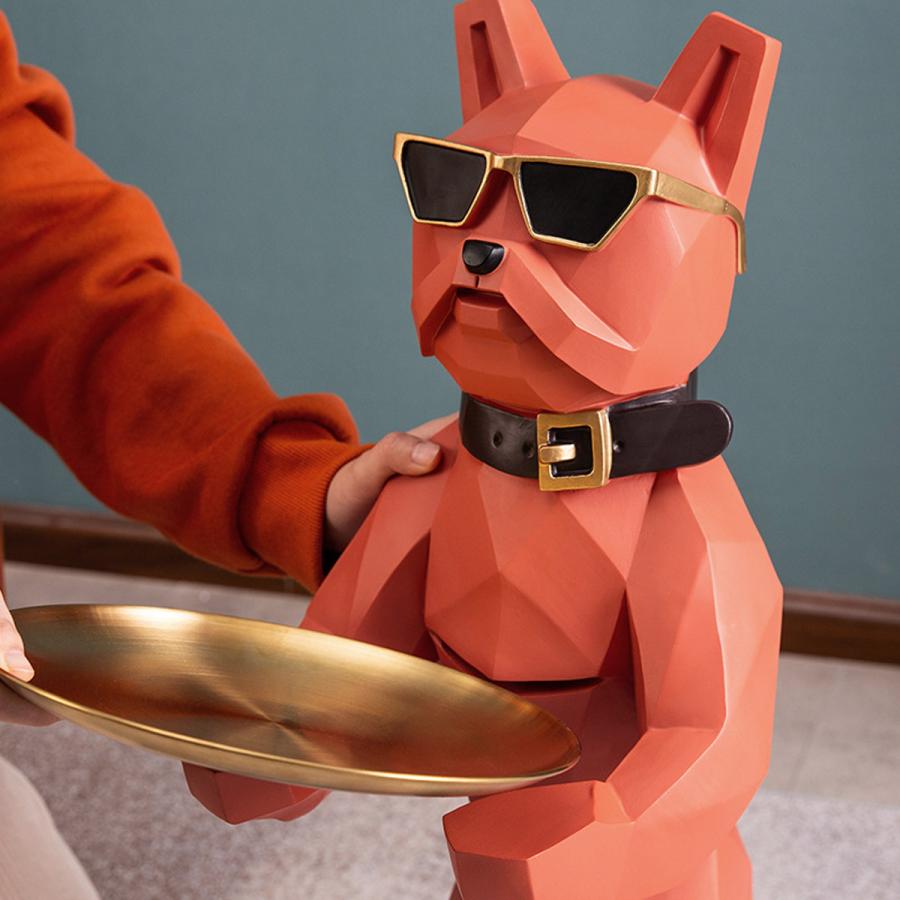 VeroMan ブルドッグ サイドテーブル ベッドサイドテーブル トレー