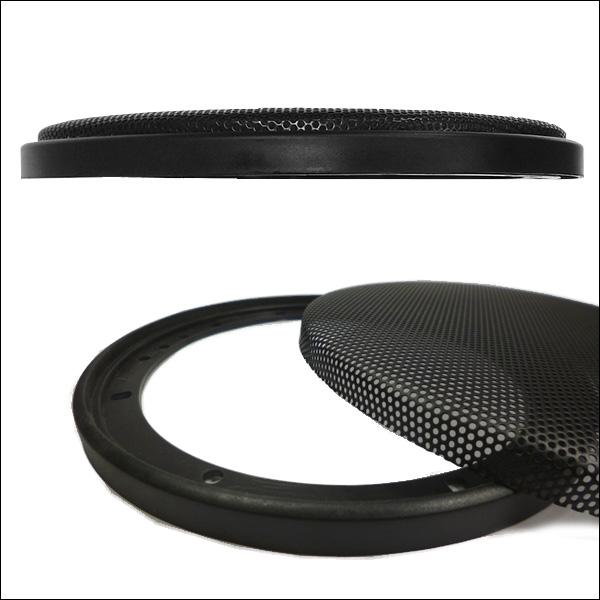ブラック メッシュ スピーカーグリル 6.5インチ 黒 16cm/17cm 汎用